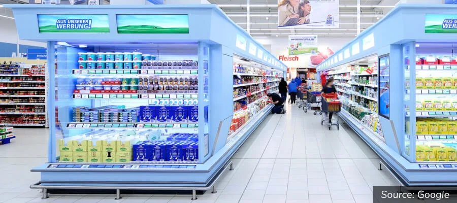 Digitale End-Cap-Promotion im Supermarkt